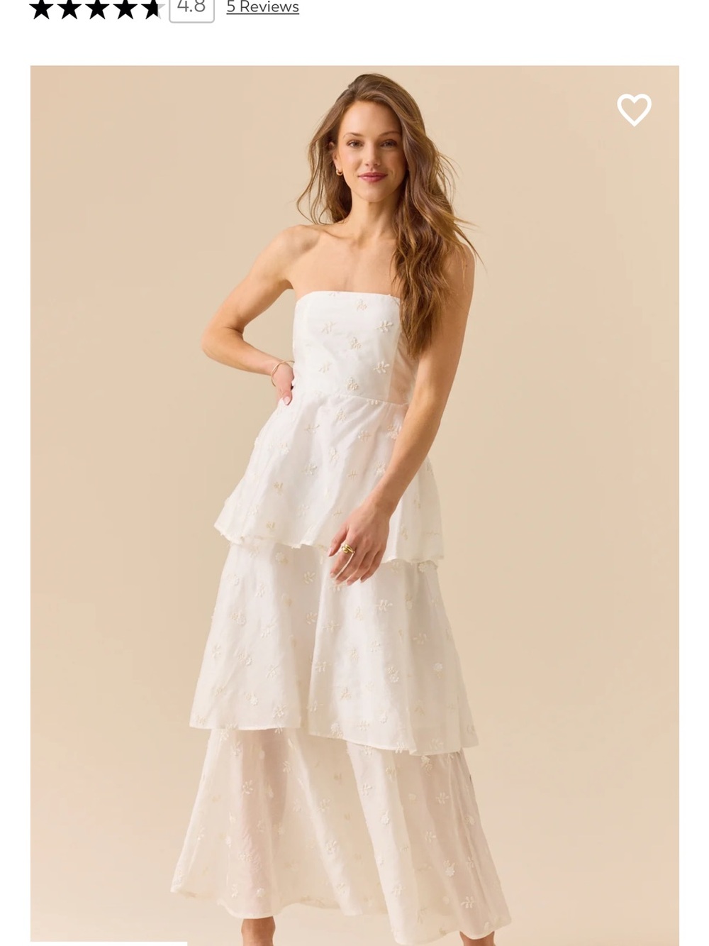 Altar'd State white Tiered  Dress with Floral Embroidery